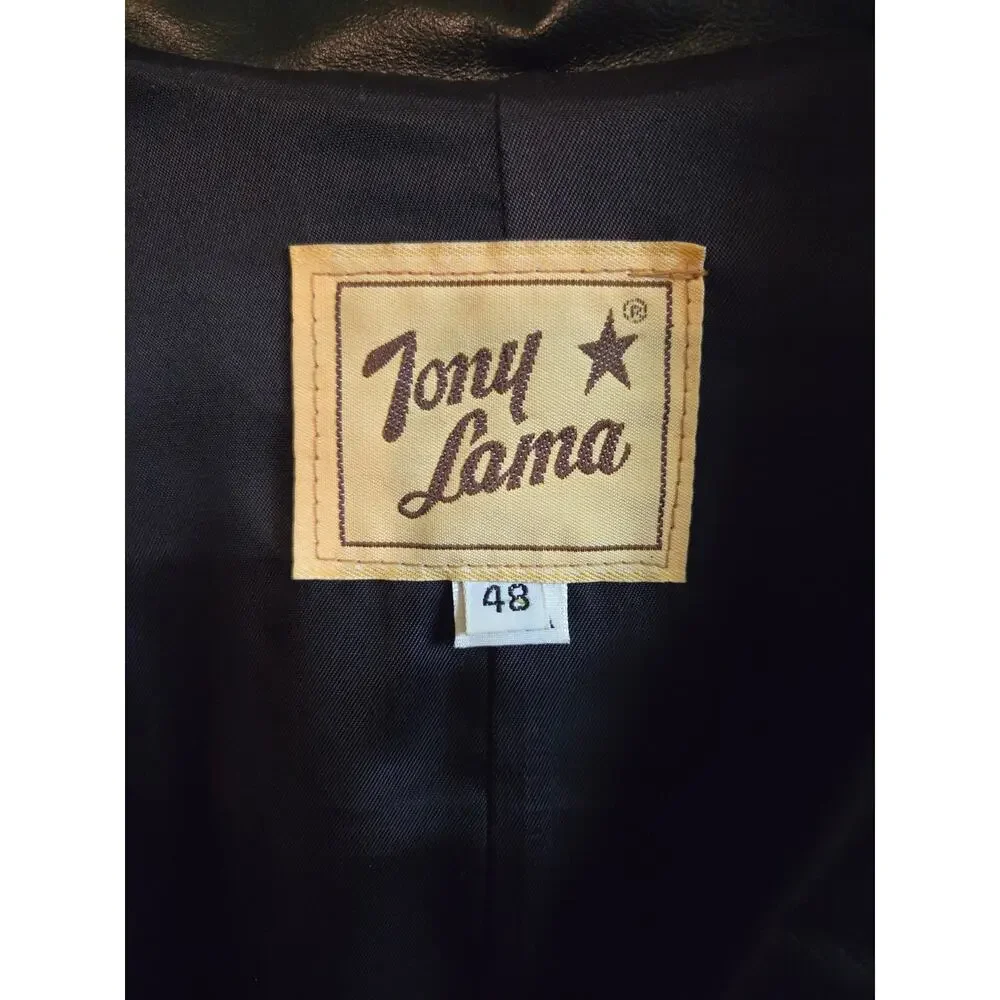 Vintage tony lama leather jacket 11/30/86 original tags.Original receipt.